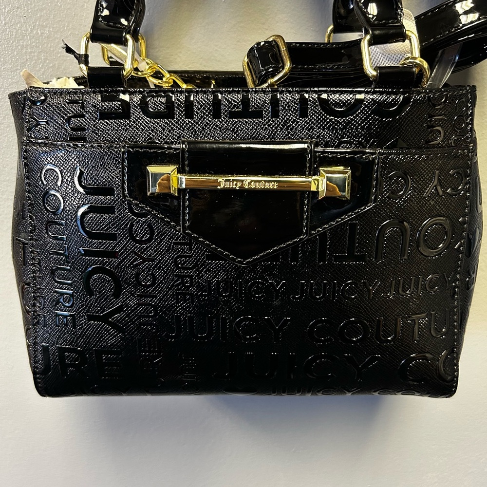 Juicy Couture Black Embossed Bag with Gold Accents